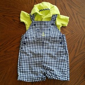 3-6 month short overalls
